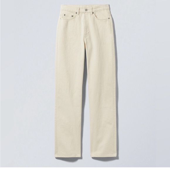 Rowe Cream Straight-Leg Jeans - Picture 1 of 6